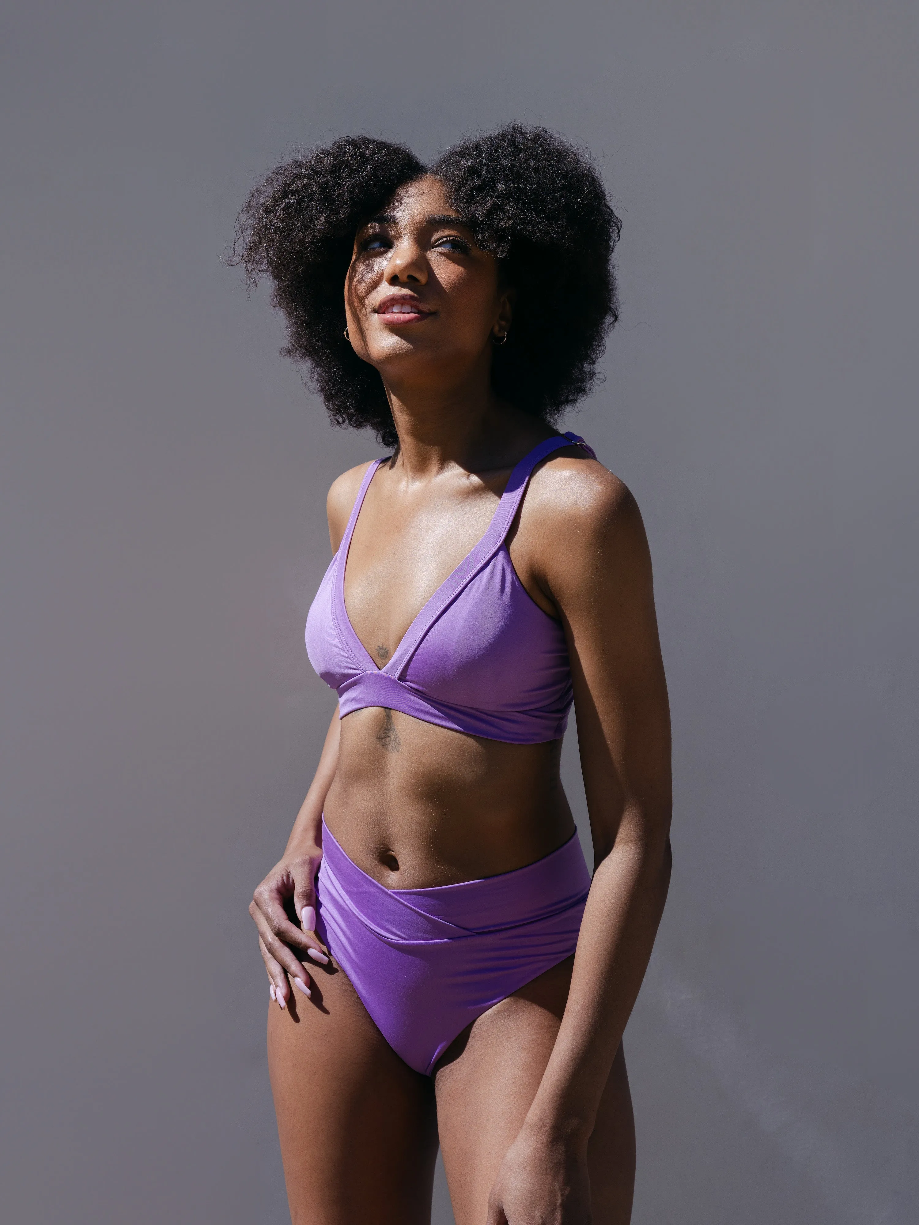 Banded Triangle Top in Lilac sold by Kitty & Vibe product image thumbnail 5