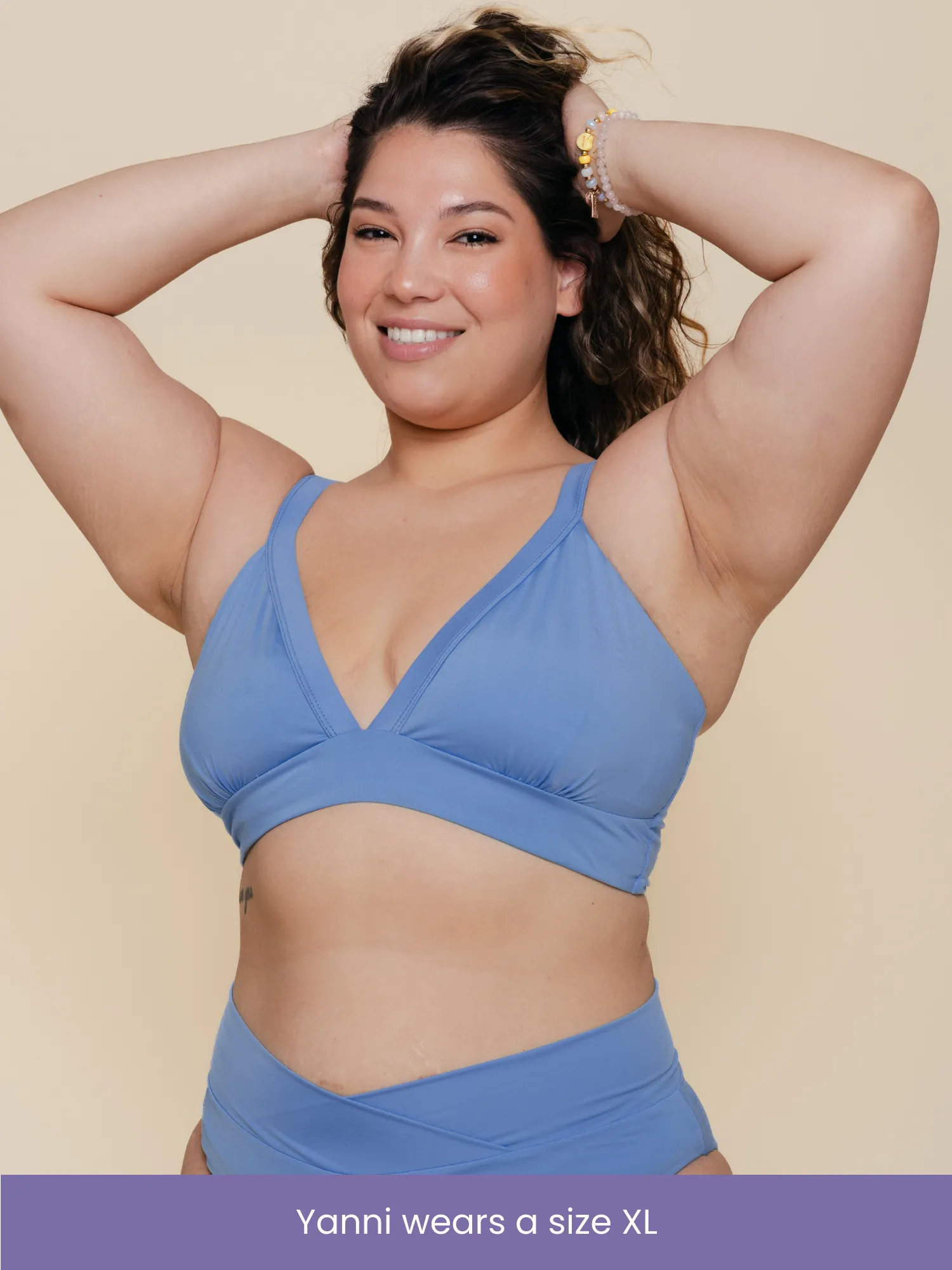 Banded Triangle Top in Sky sold by Kitty & Vibe product image thumbnail 4