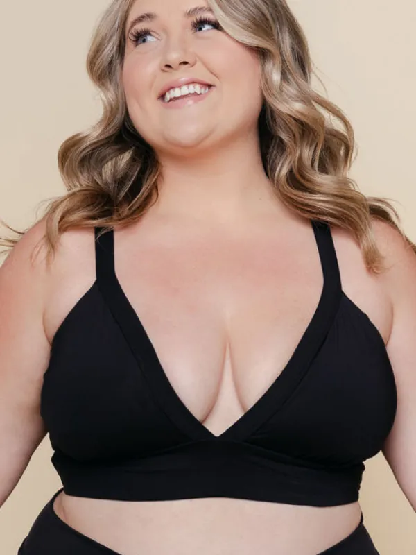 Banded Triangle Top in Black sold by Kitty & Vibe