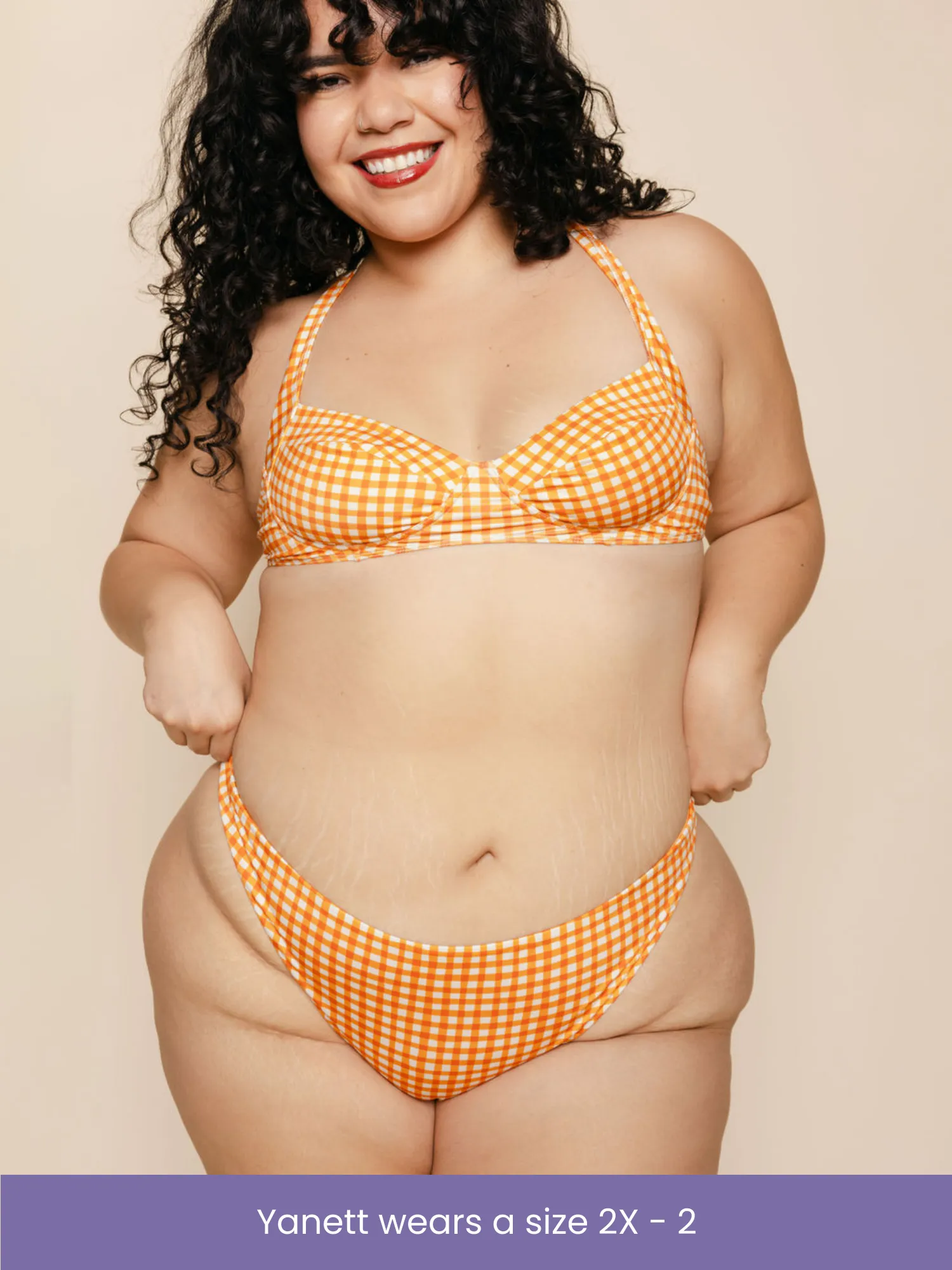 High Leg Mid Rise Bottoms in Clementine sold by Kitty & Vibe product image thumbnail 2