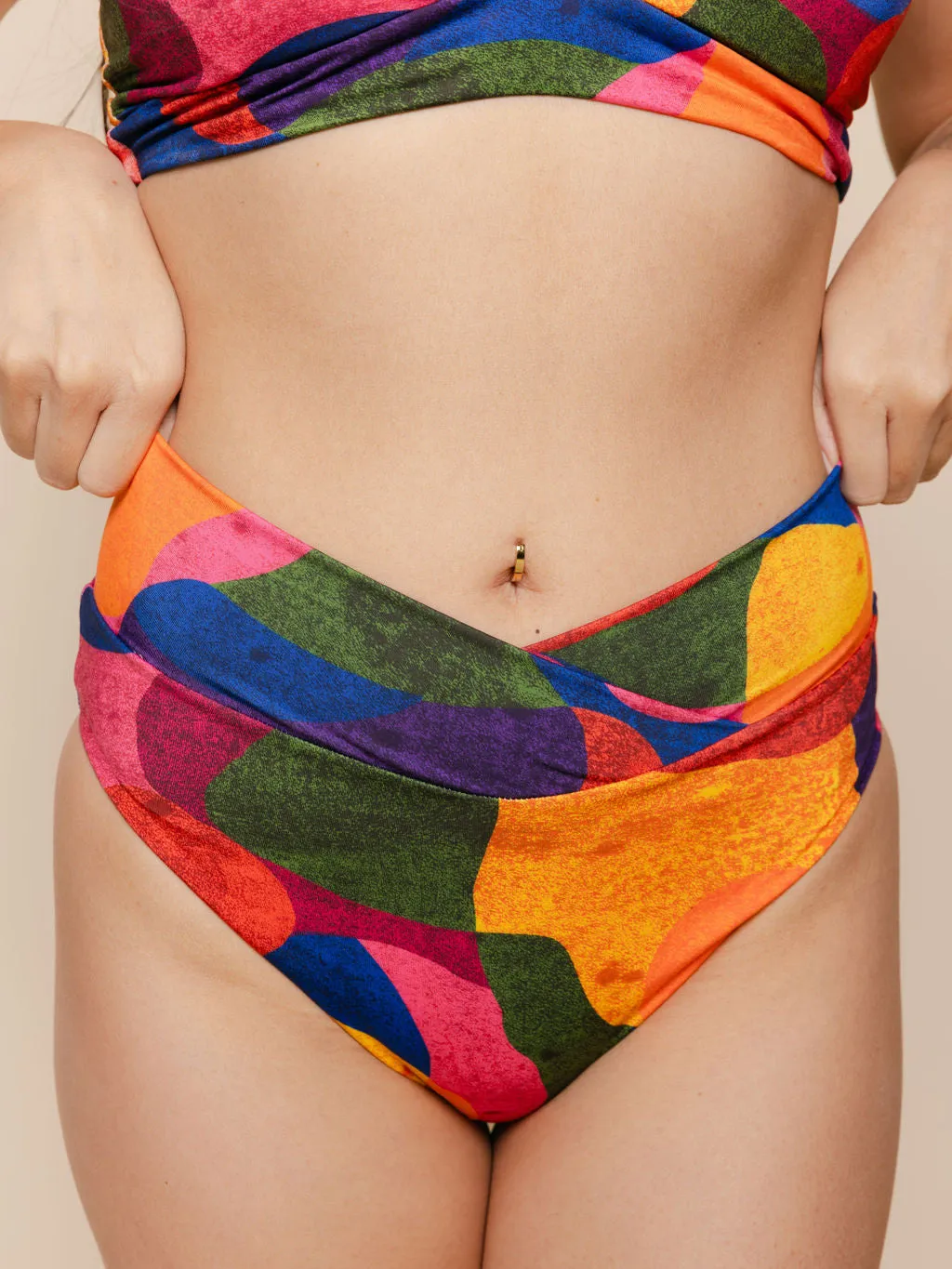 High Hip Crossover Bottoms in Isla sold by Kitty & Vibe