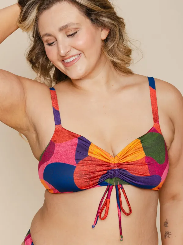 Ruched Tie Top in Isla sold by Kitty & Vibe