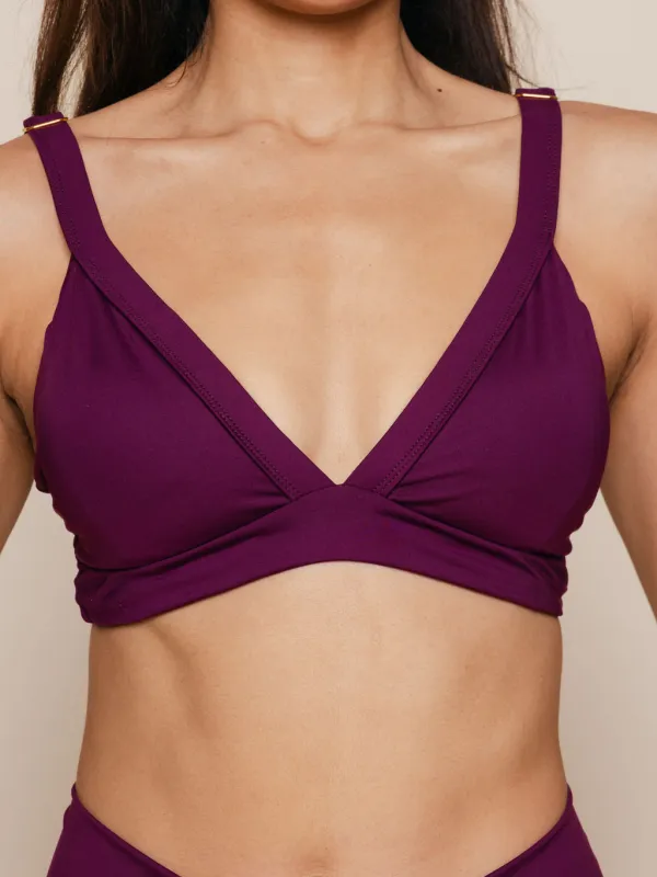 Banded Triangle Top in Sangria sold by Kitty & Vibe