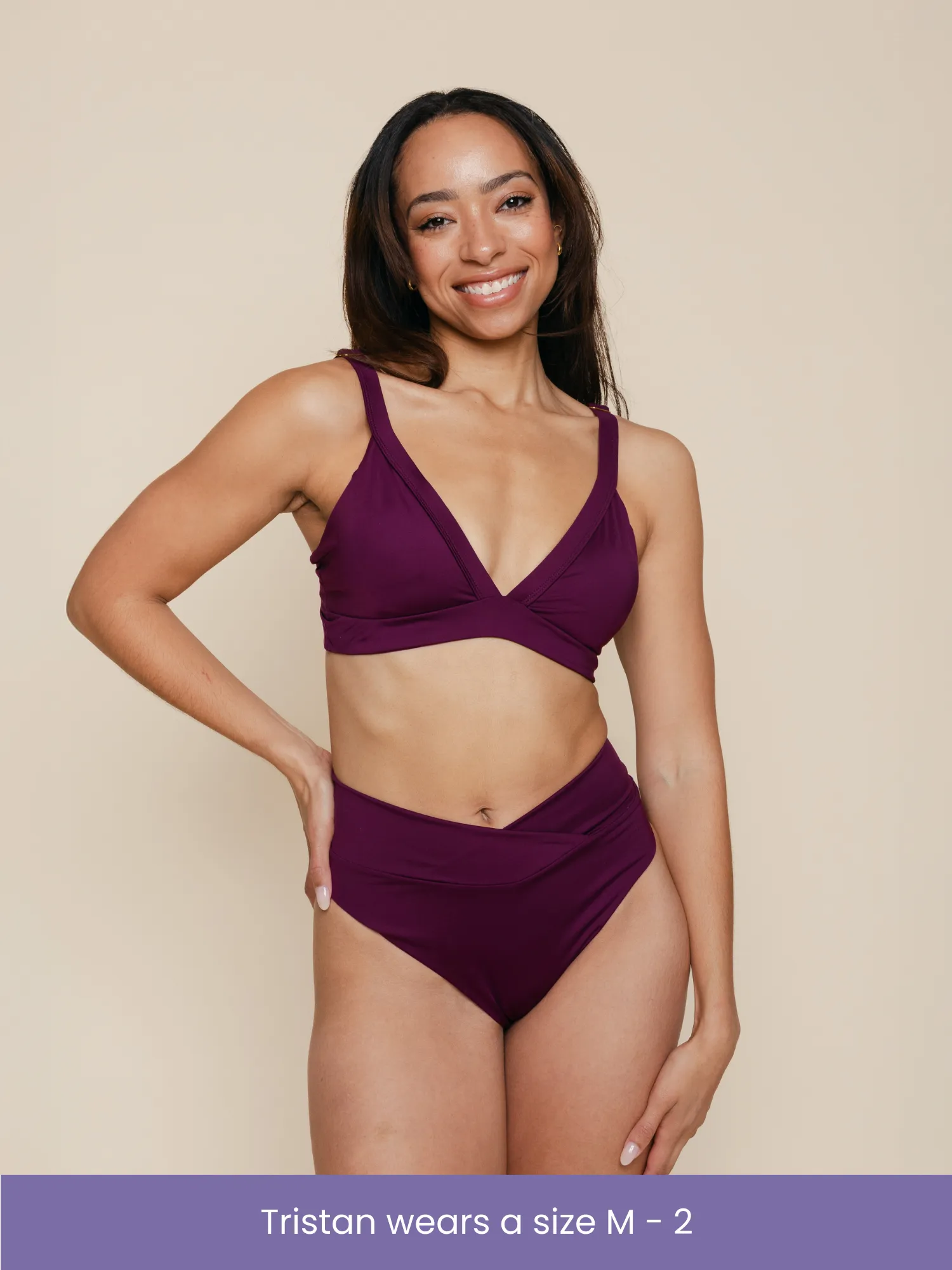 High Hip Crossover Bottoms in Sangria sold by Kitty & Vibe product image thumbnail 3