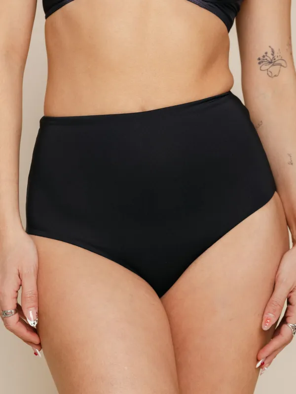 High Waisted Full Coverage Bottoms in Black sold by Kitty & Vibe