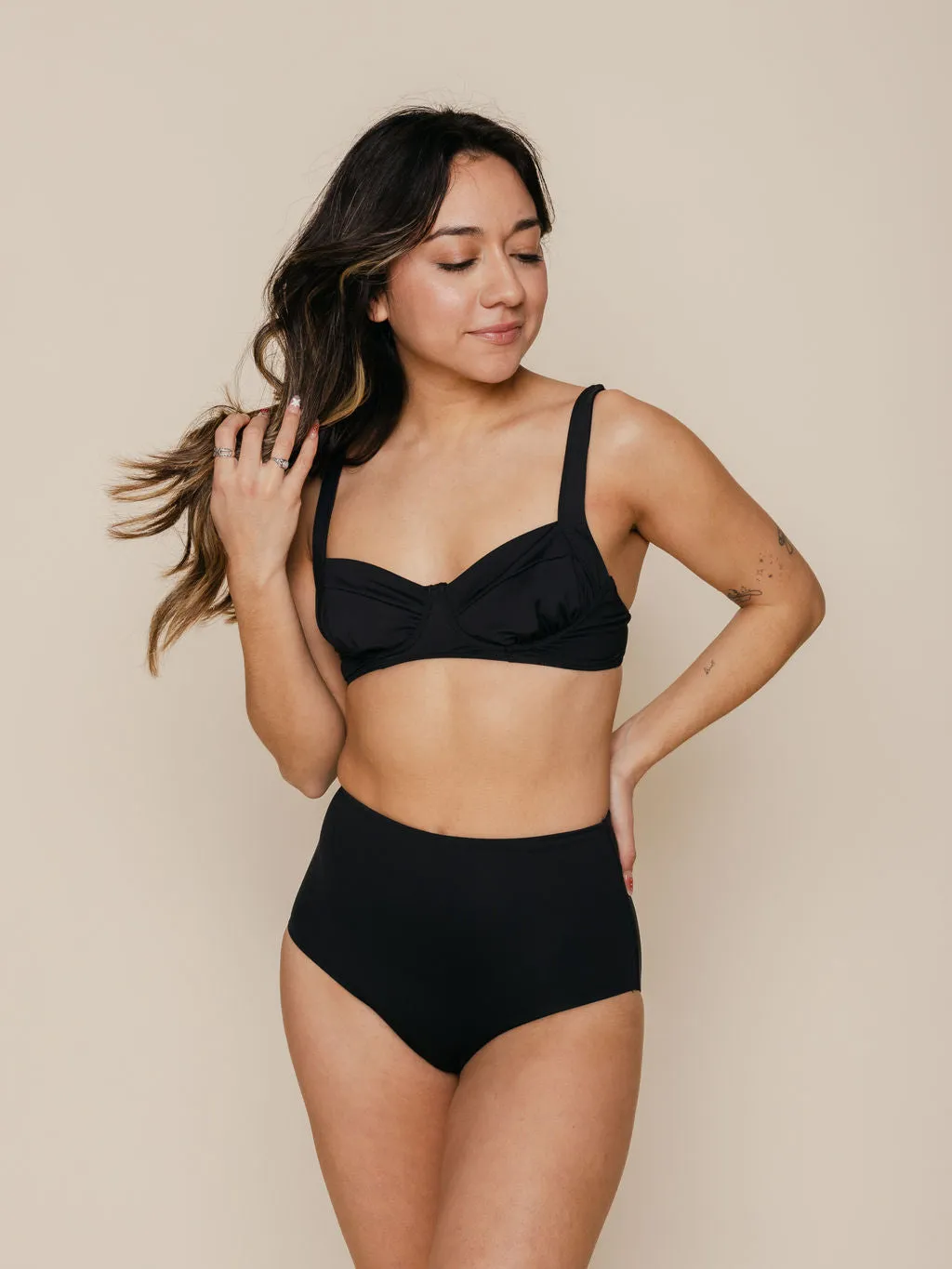 High Waisted Full Coverage Bottoms in Black sold by Kitty & Vibe product image thumbnail 3