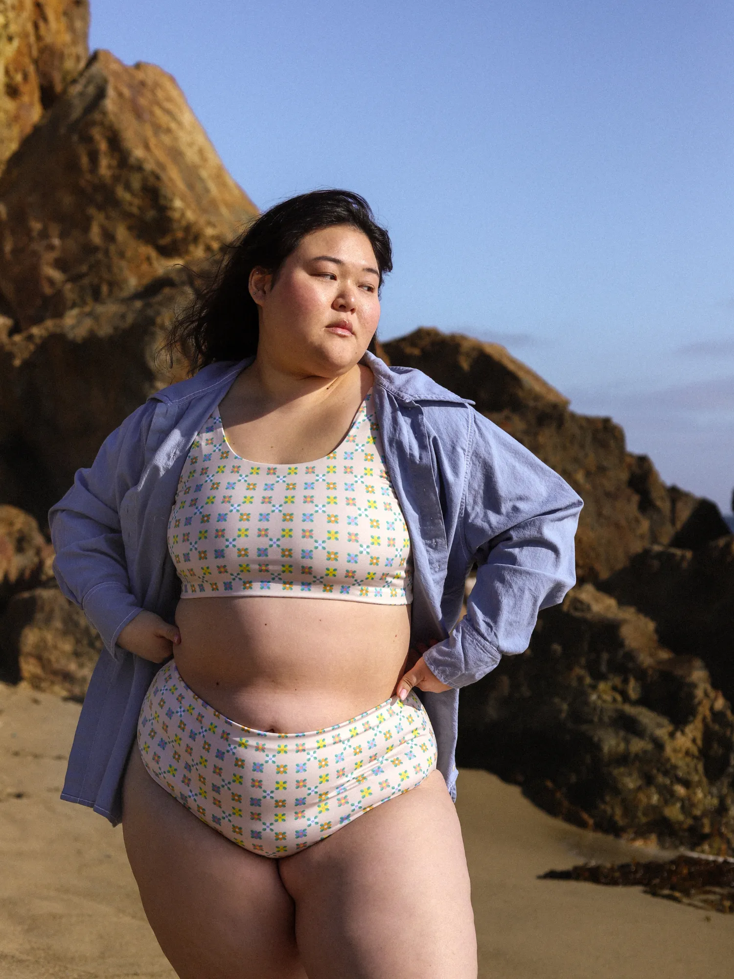 Collared Shirt in Pebble Blue sold by Kitty & Vibe product image thumbnail 2