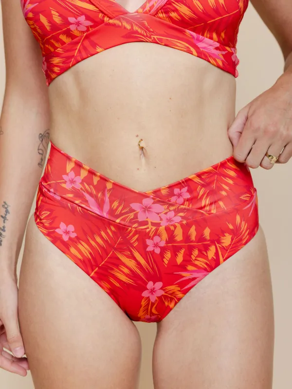 High Hip Crossover Bottoms in Maui sold by Kitty & Vibe