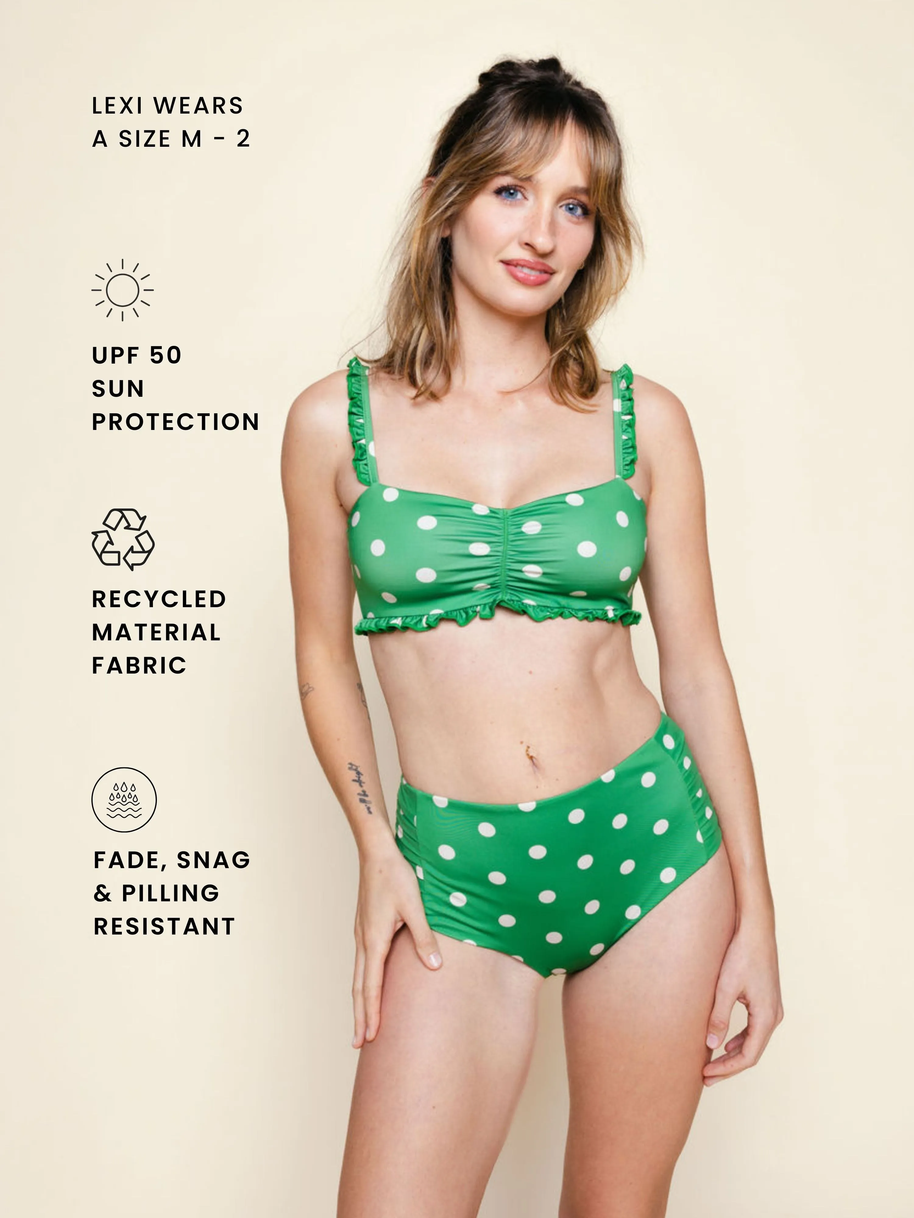 Pleated High Waisted Bottoms in Meadow sold by Kitty & Vibe product image thumbnail 5