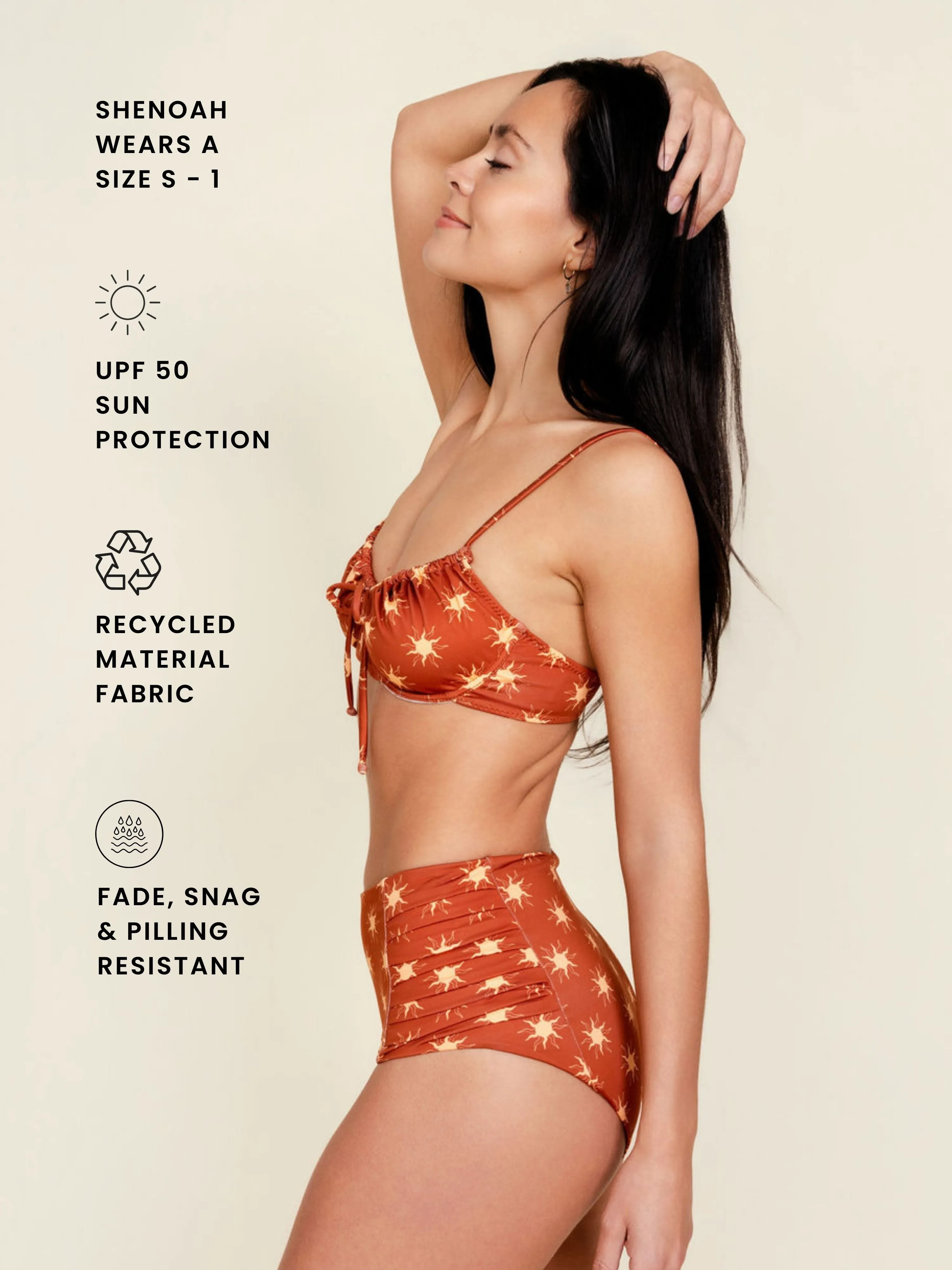 Pleated High Waisted Bottoms in Solara sold by Kitty & Vibe product image thumbnail 4