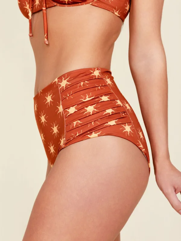 Pleated High Waisted Bottoms in Solara made by Kitty & Vibe