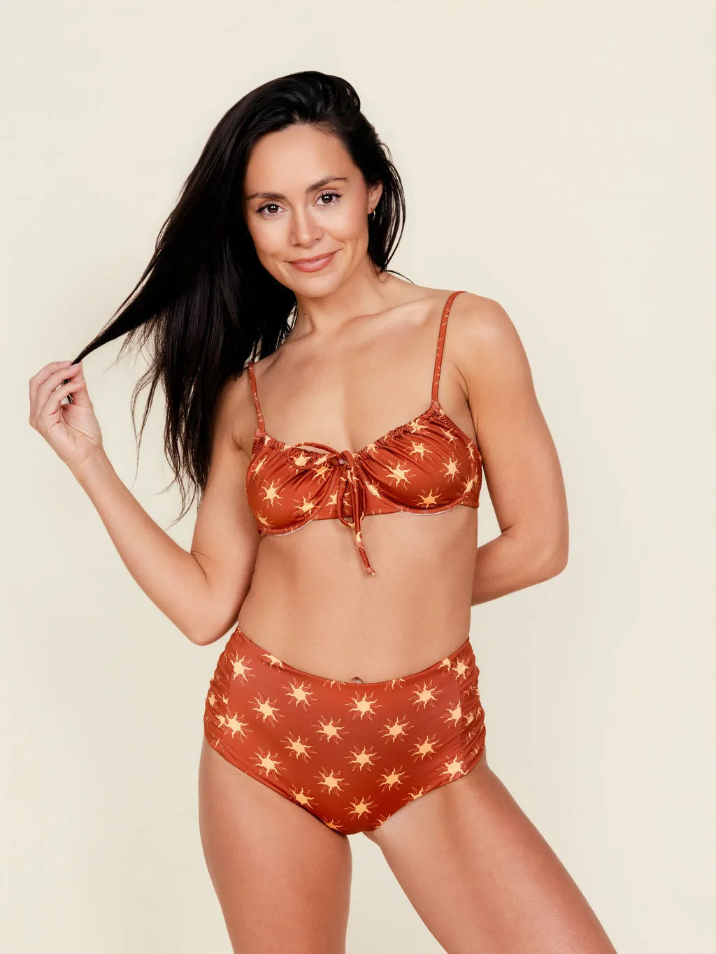 Pleated High Waisted Bottoms in Solara sold by Kitty & Vibe product image thumbnail 5