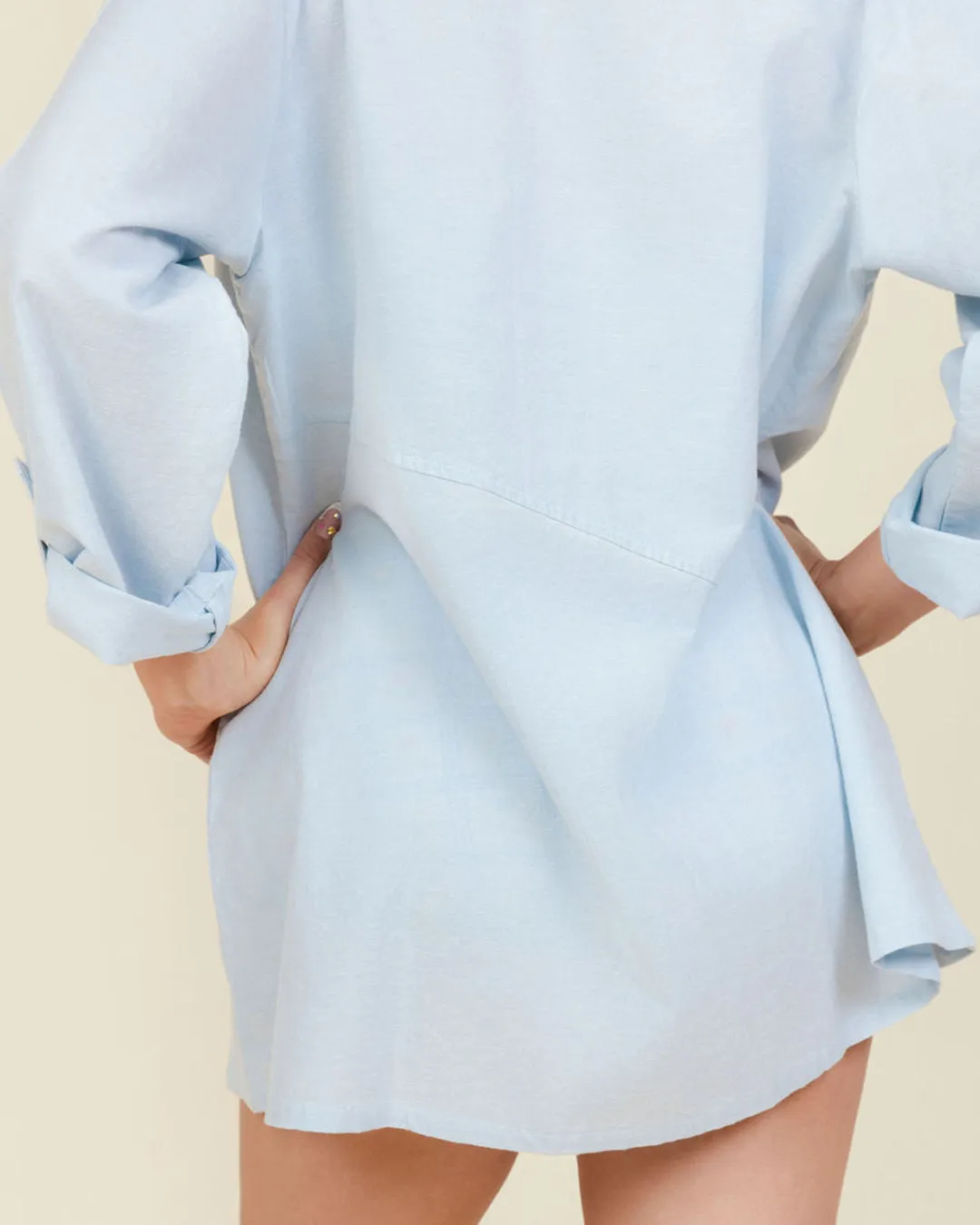 Asymmetrical Linen Button Down Cover Up sold by Kitty & Vibe product image thumbnail 4