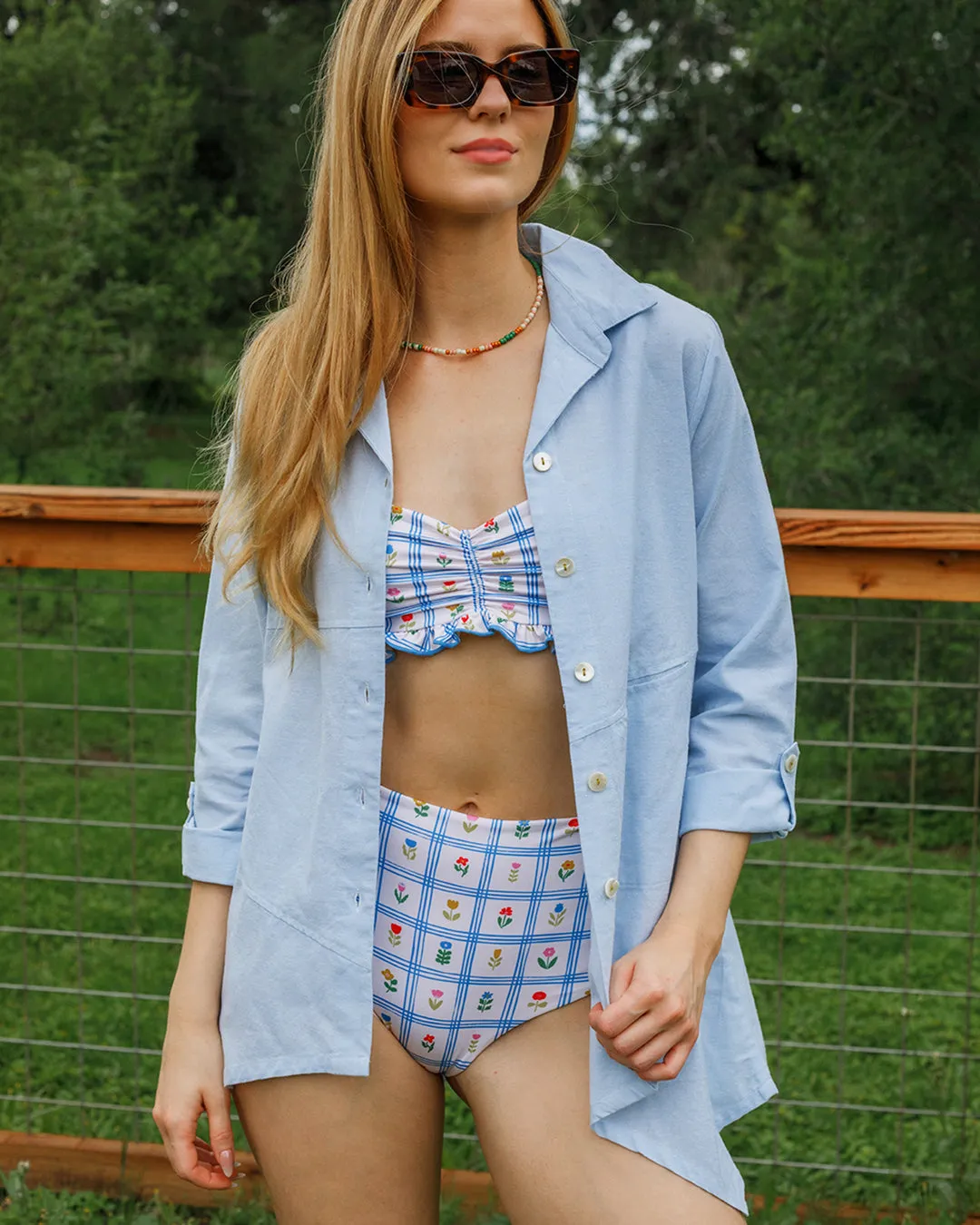 Asymmetrical Linen Button Down Cover Up sold by Kitty & Vibe