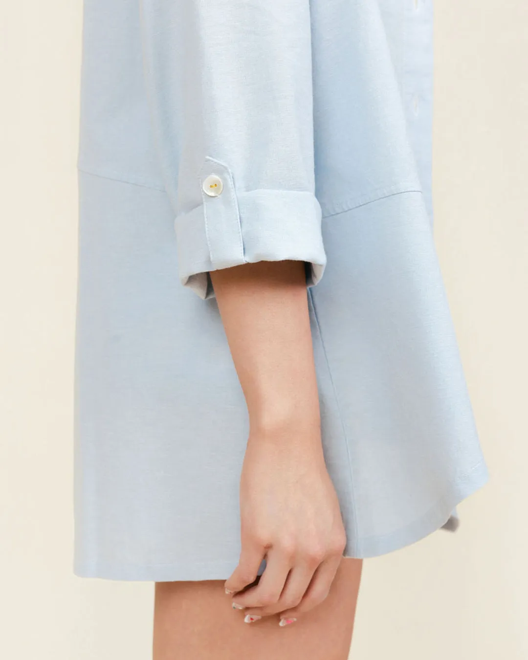 Asymmetrical Linen Button Down Cover Up sold by Kitty & Vibe product image thumbnail 2