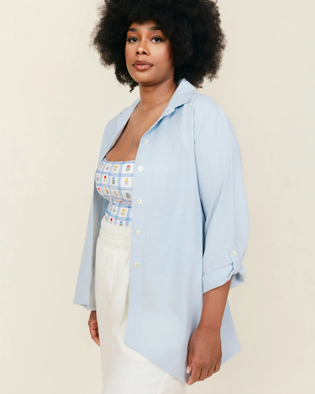 Asymmetrical Linen Button Down Cover Up sold by Kitty & Vibe product image thumbnail 3