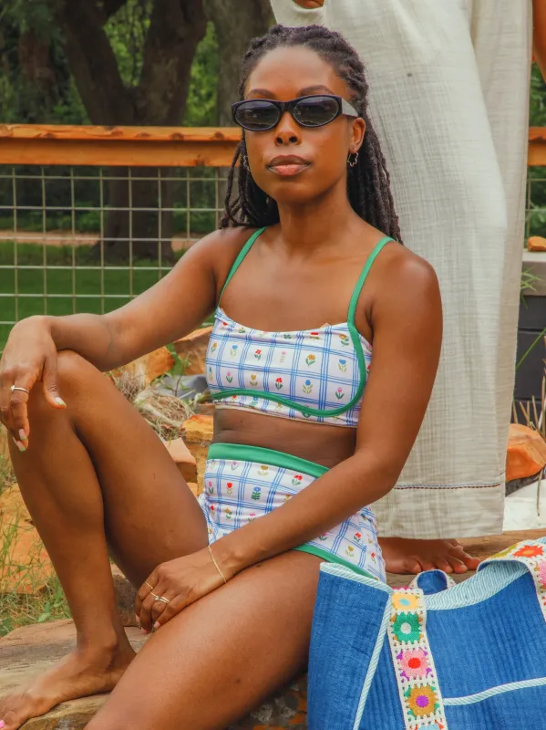 Bandeau With Piping Top in Wildflower made by Kitty & Vibe