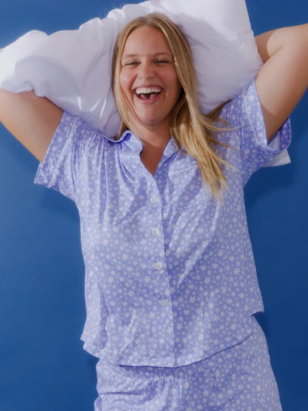 Cozy Soft Pajama Button Down in Daisy sold by Kitty & Vibe
