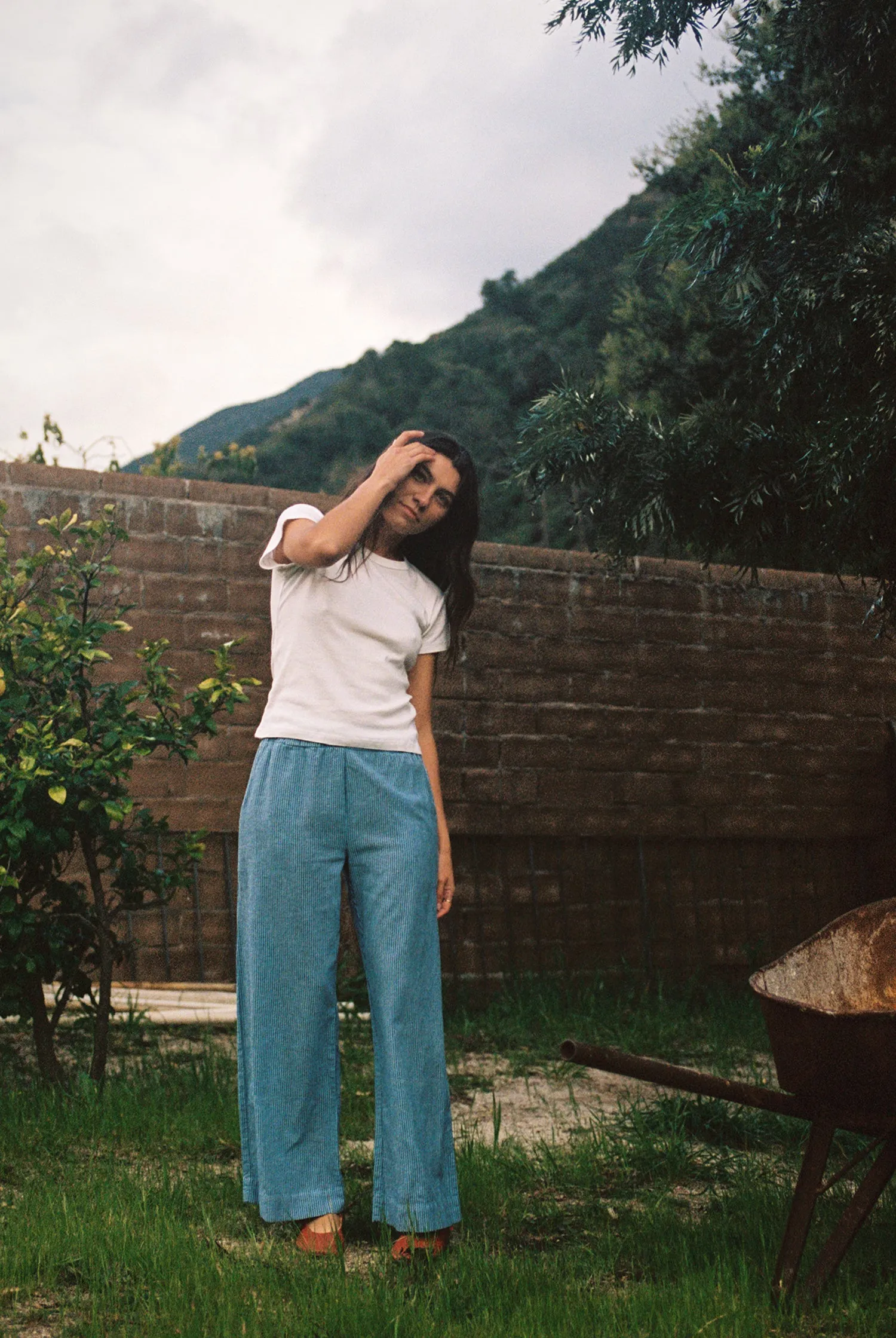 Washed Stripe Trouser sold by LA RELAXED