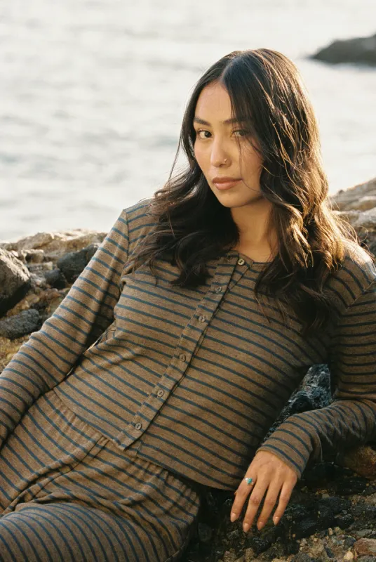 Stripe Rib Cardigan sold by LA RELAXED