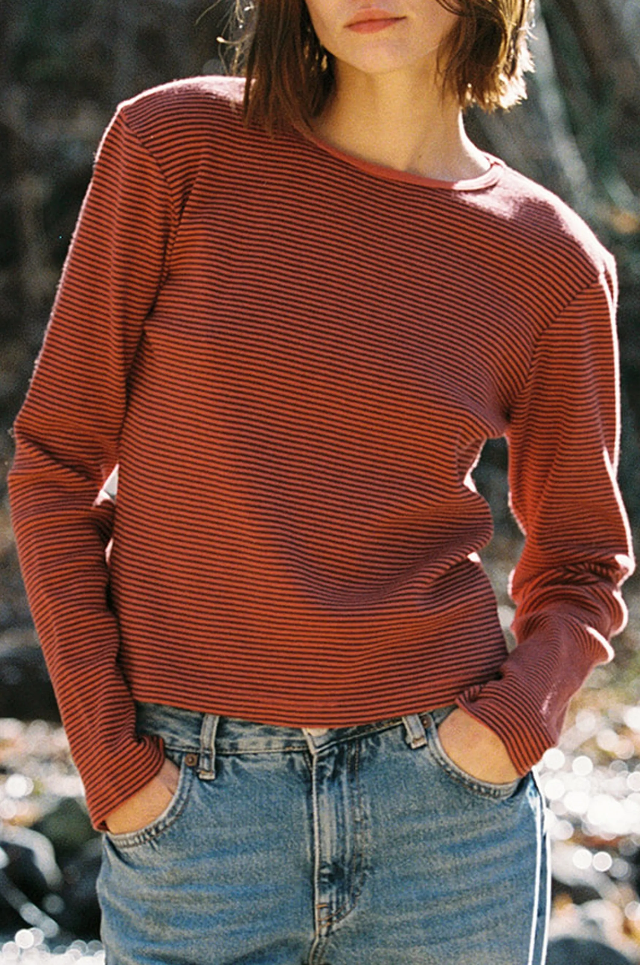 Organic Stripe Long Sleeve sold by LA RELAXED product image thumbnail 3