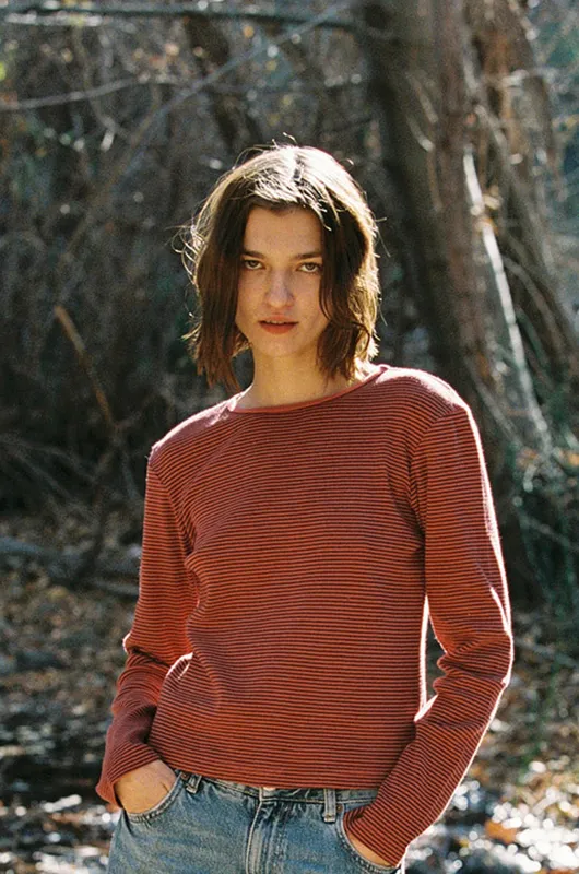 Organic Stripe Long Sleeve sold by LA RELAXED