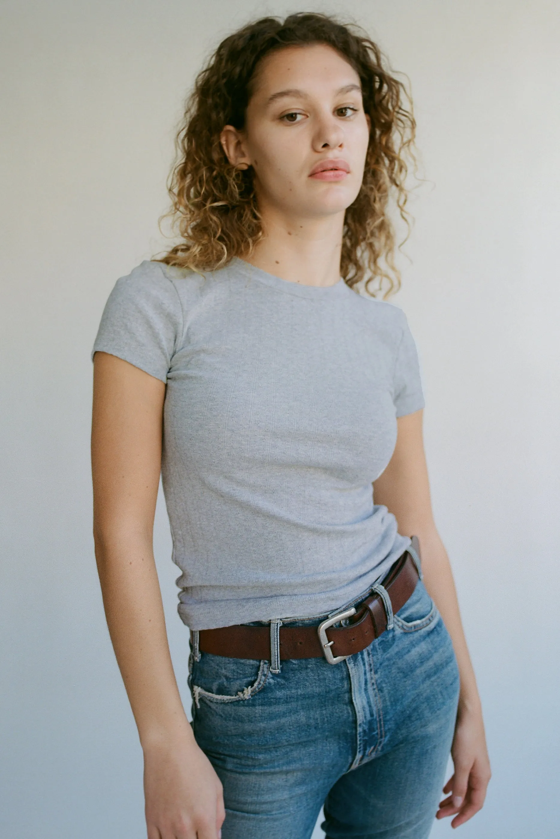 Pointelle Texture Tee sold by LA RELAXED