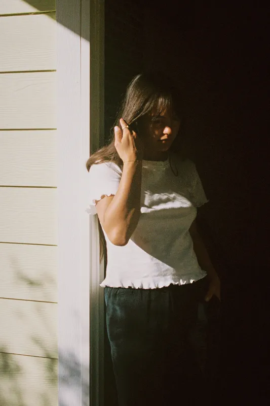 Pointelle Flutter Tee sold by LA RELAXED