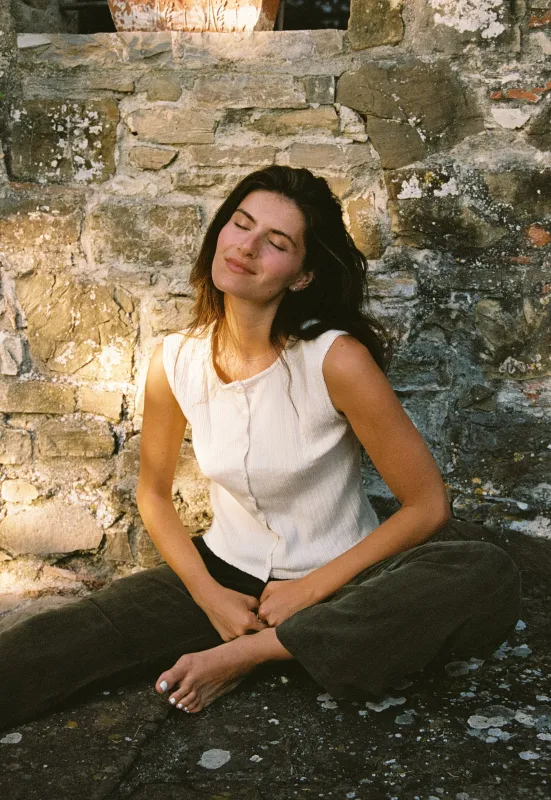 Pointelle Shell Top sold by LA RELAXED