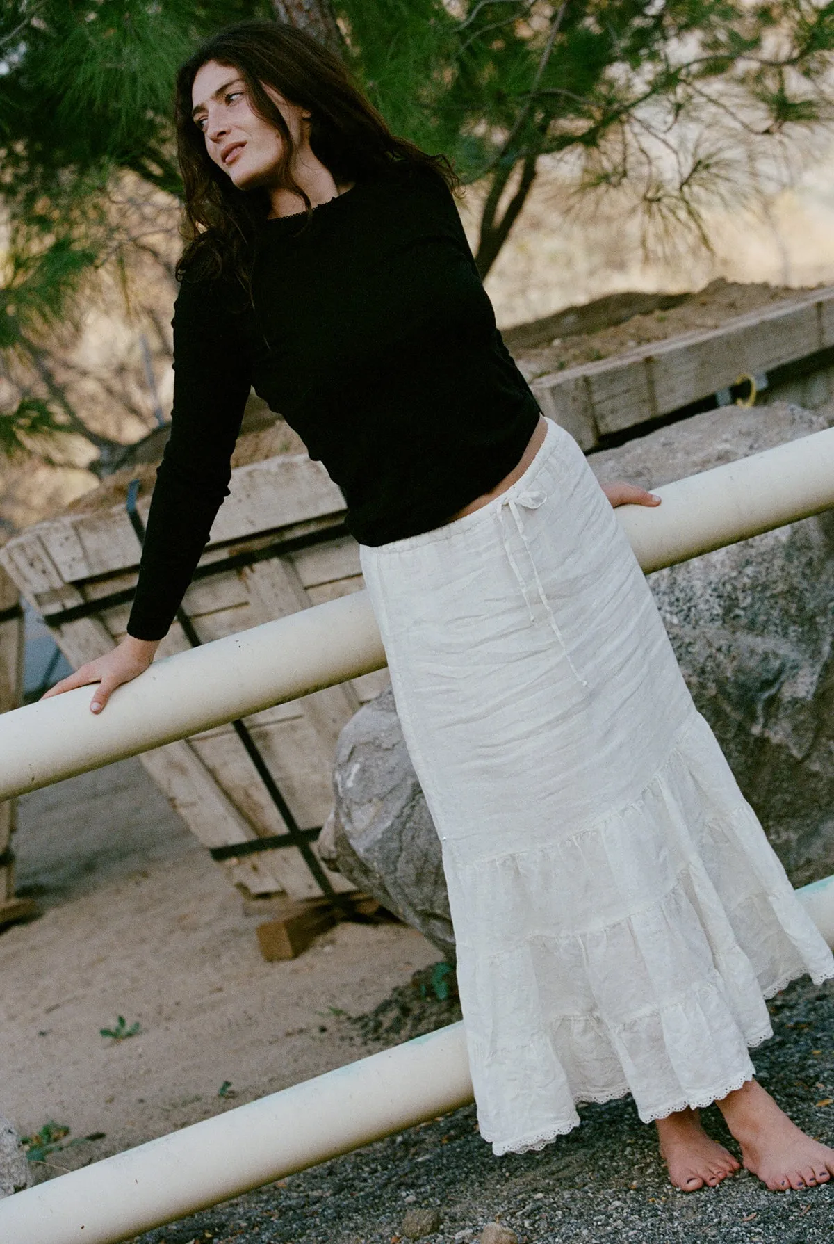 Tissue Linen Skirt sold by LA RELAXED product image thumbnail 4