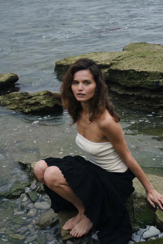 Pointelle Tube Top made by LA RELAXED