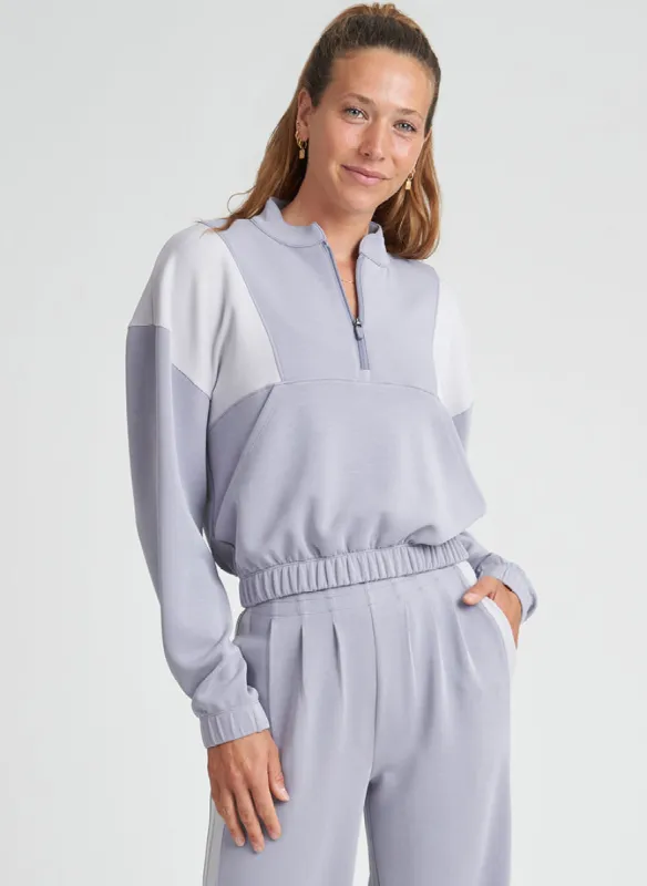 Blocked Half Zip Pullover sold by Thrive Societe