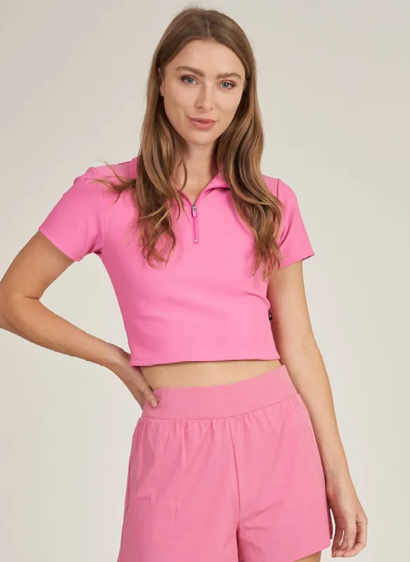 Cut Out Crop Polo - FINAL SALE sold by Thrive Societe