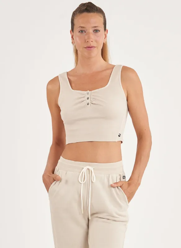Washed Henley Tank - FINAL SALE sold by Thrive Societe