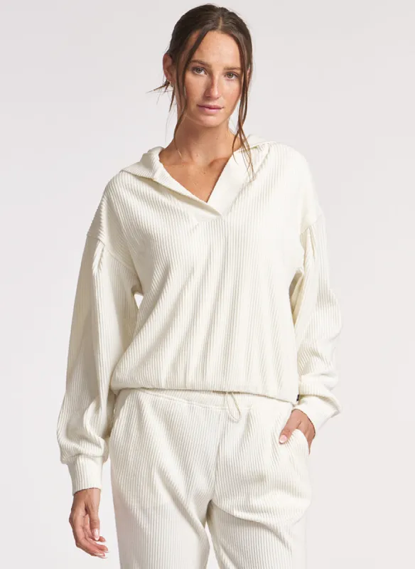 Brushed Rib Pleat Sleeve Hoodie - FINAL SALE made by Thrive Societe