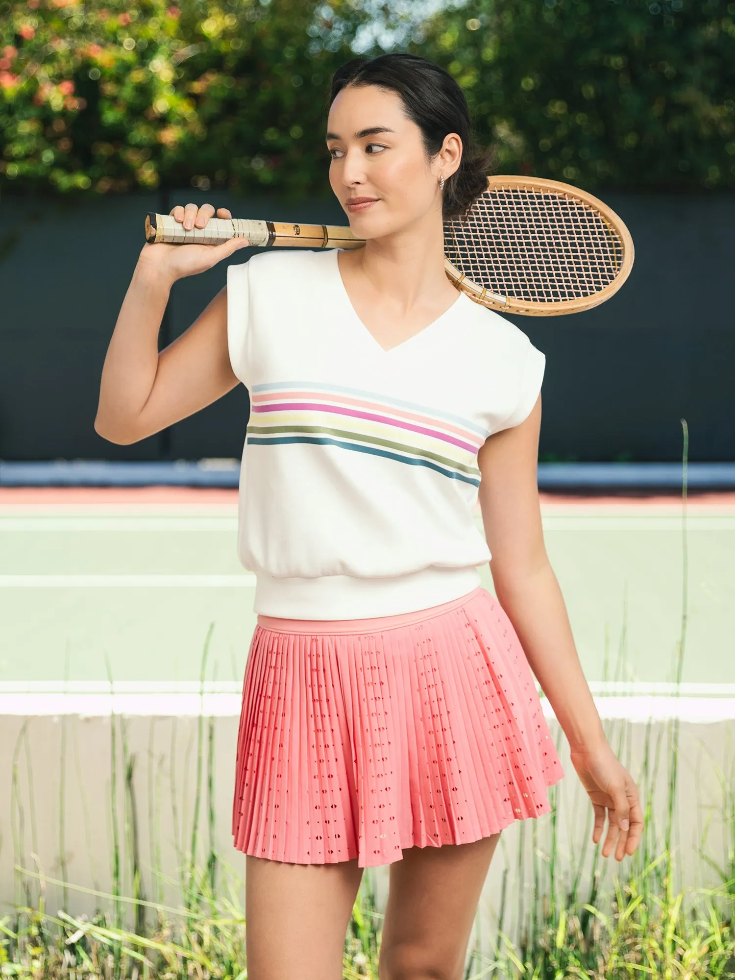 Stripe V-Neck Sleeveless Pullover sold by Thrive Societe product image thumbnail 5