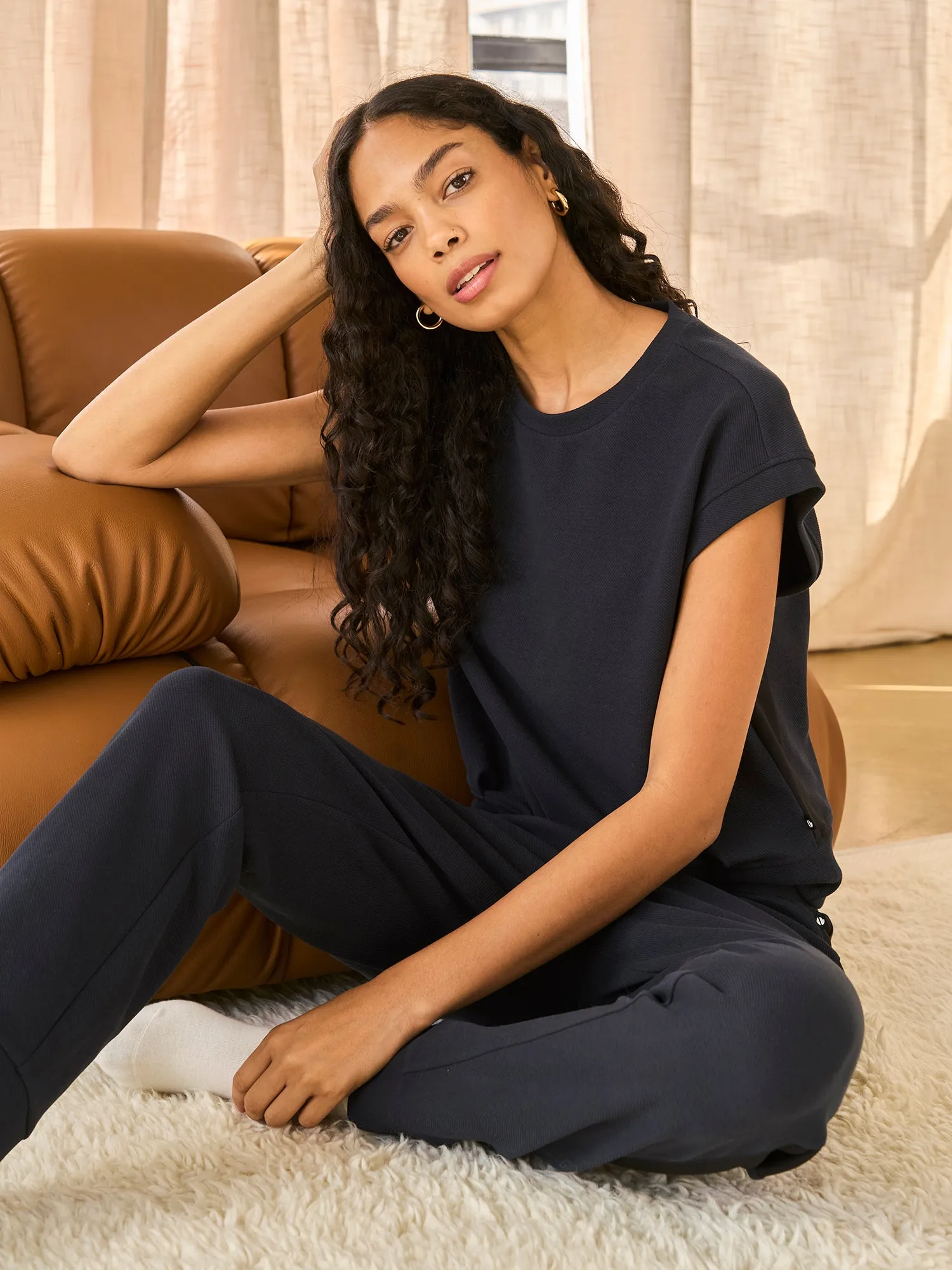 Textured Double Knit Muscle Tank sold by Thrive Societe product image thumbnail 2