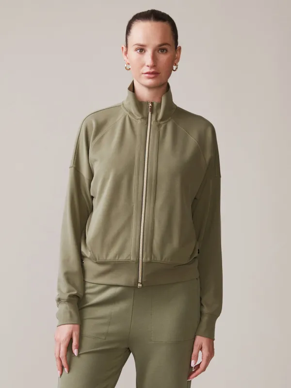 Luxe Twill Full Zip Jacket - FINAL SALE made by Thrive Societe