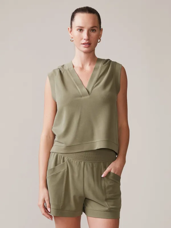 Luxe Twill Crop Hoodie sold by Thrive Societe