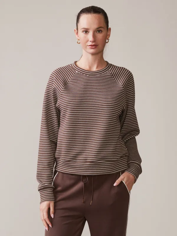 Luxe Stripe Raglan Crew sold by Thrive Societe