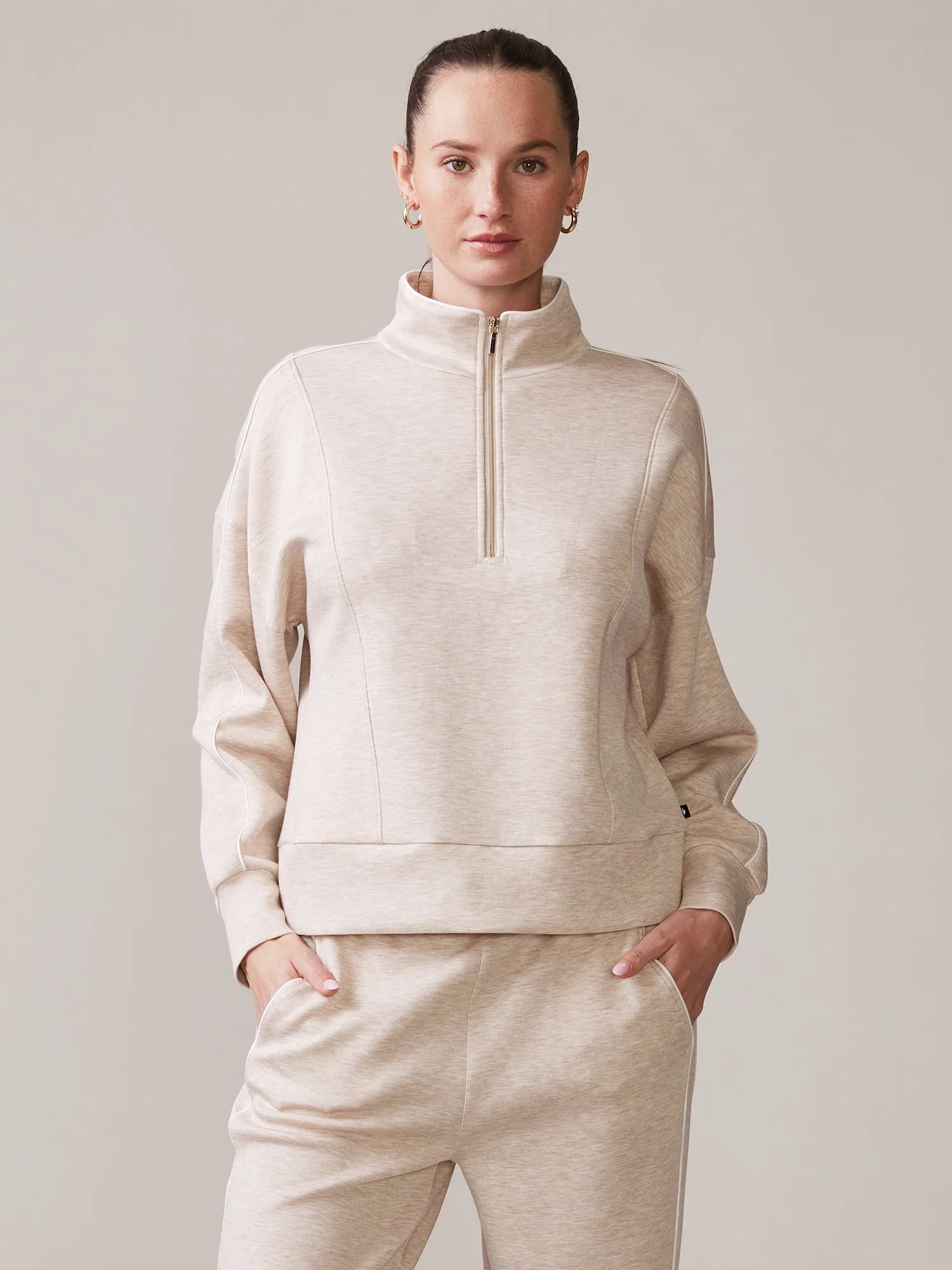 Ultraluxe Cloud Piped Half Zip - FINAL SALE sold by Thrive Societe