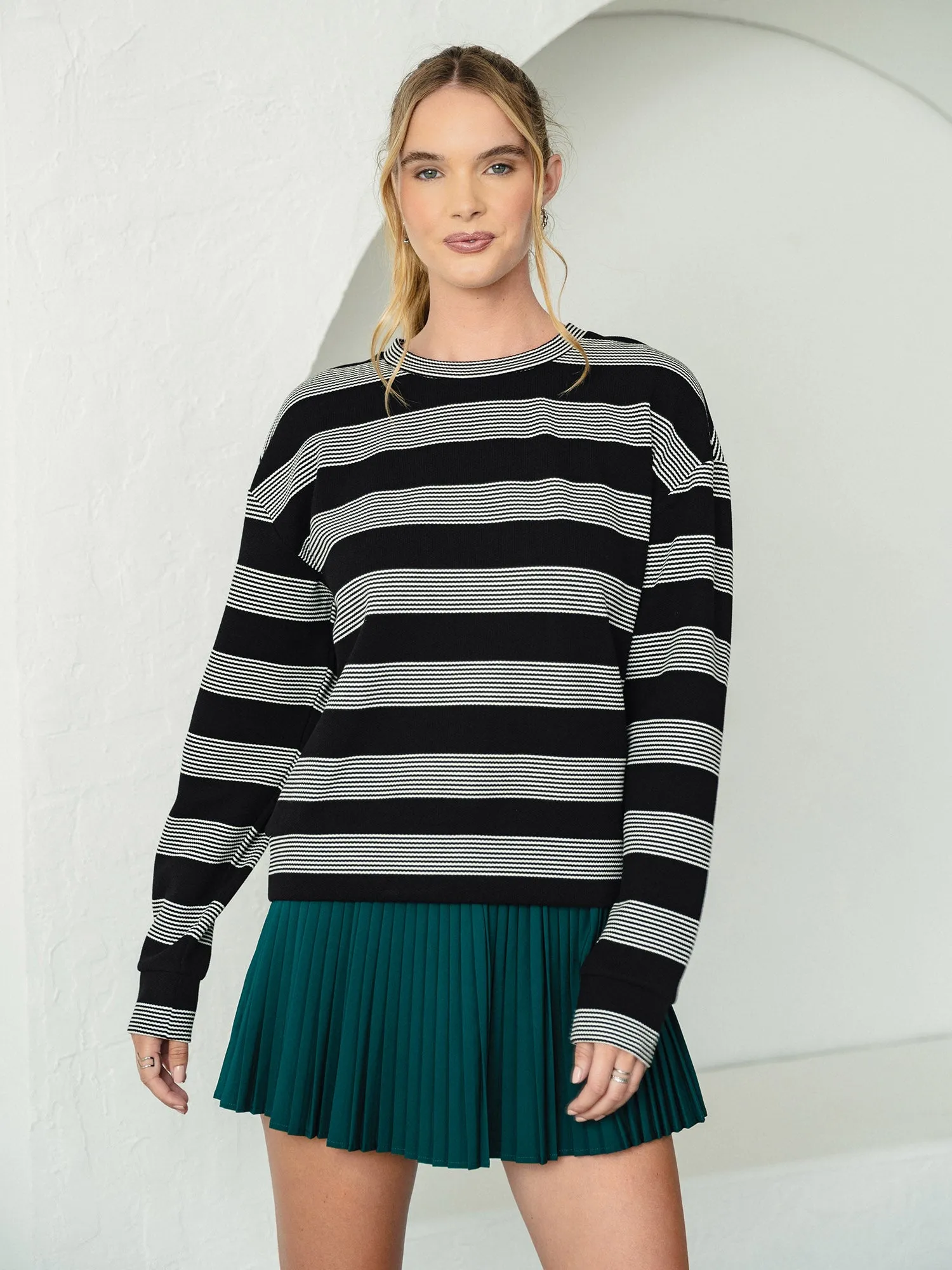 Stripe Crew Neck Pullover sold by Thrive Societe product image thumbnail 4