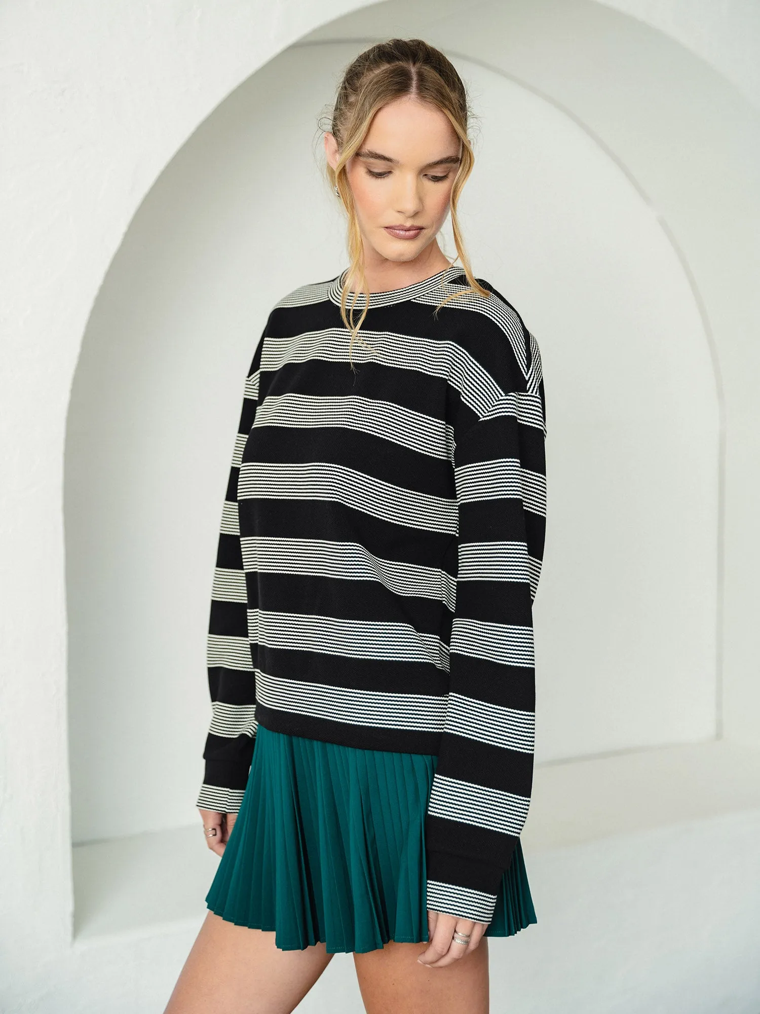Stripe Crew Neck Pullover sold by Thrive Societe product image thumbnail 5