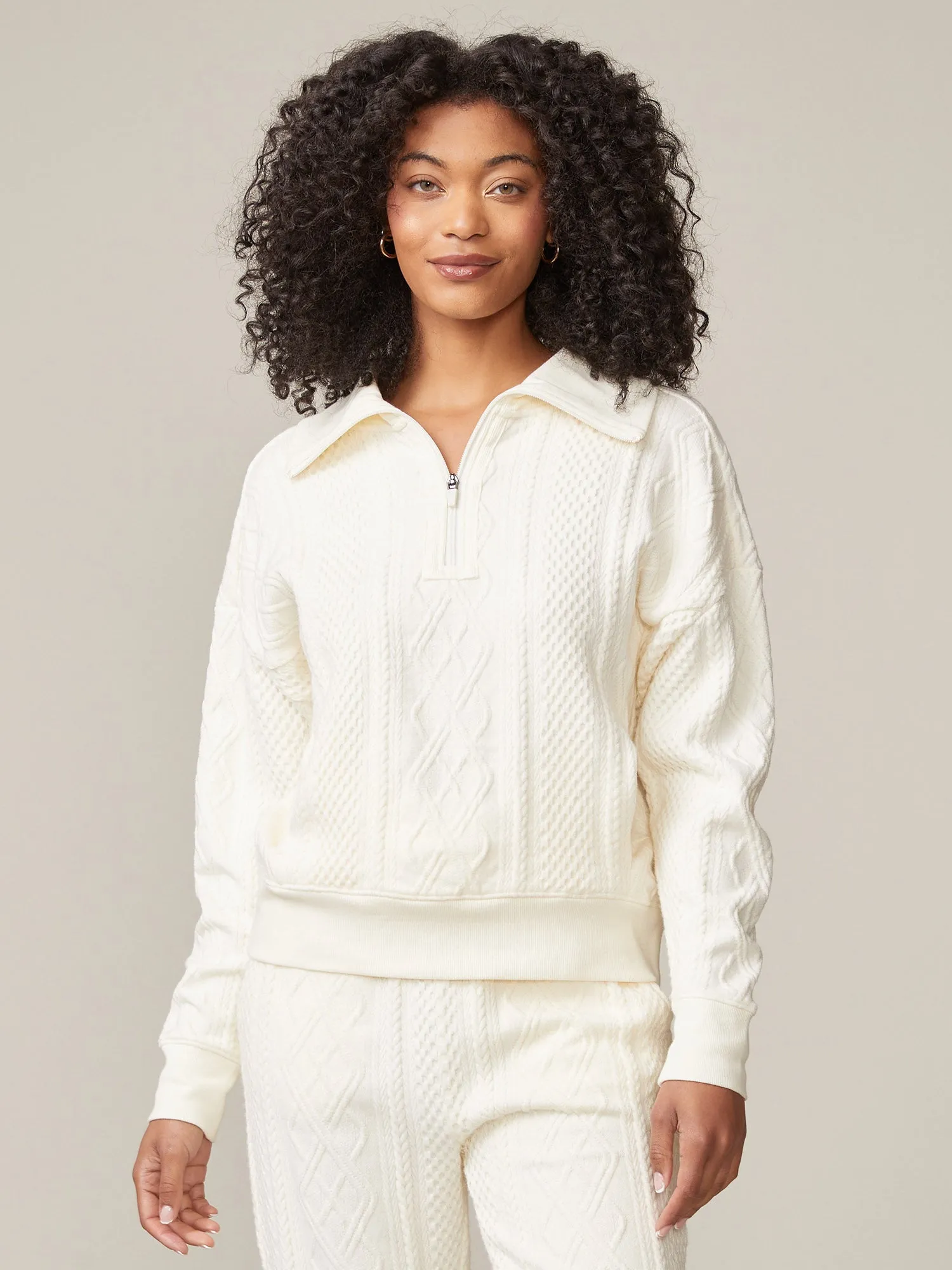 Patch Pocket Half Zip Sweater sold by Thrive Societe