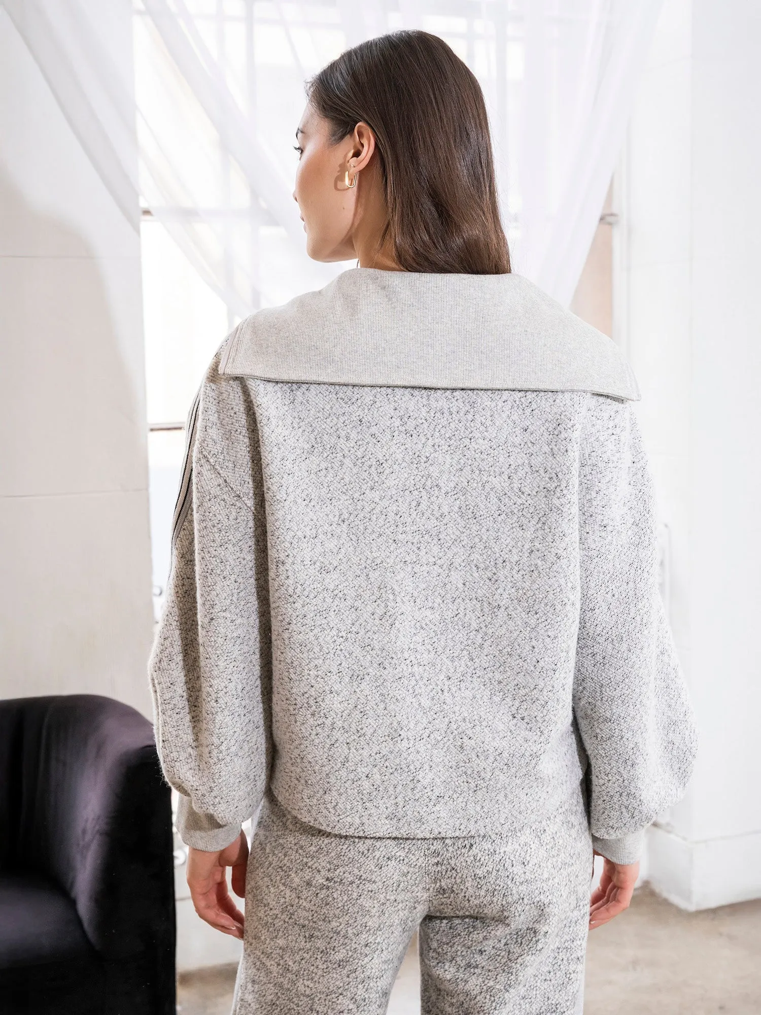 Boucle Half Zip Pullover sold by Thrive Societe product image thumbnail 5