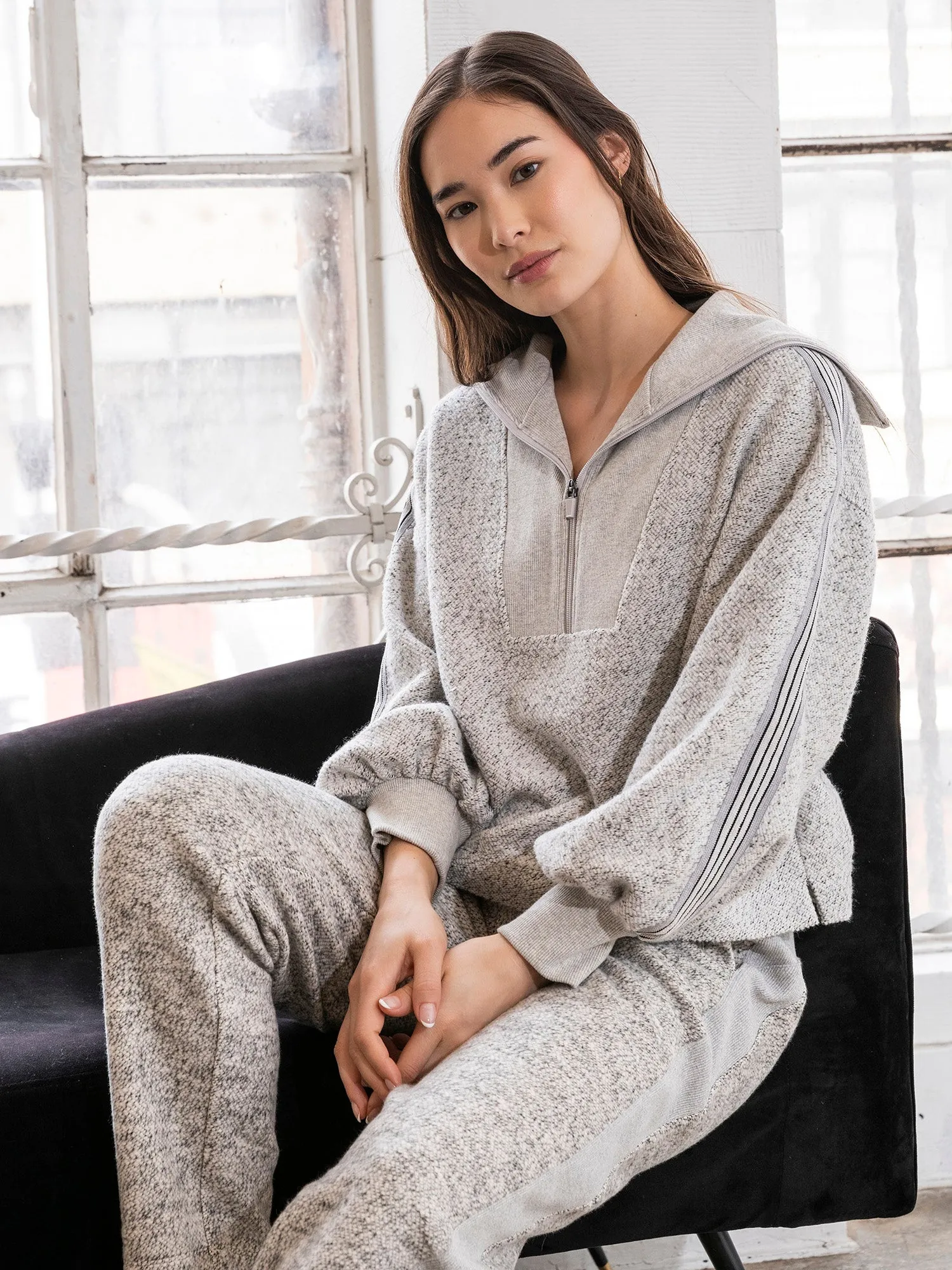 Boucle Half Zip Pullover sold by Thrive Societe product image thumbnail 3