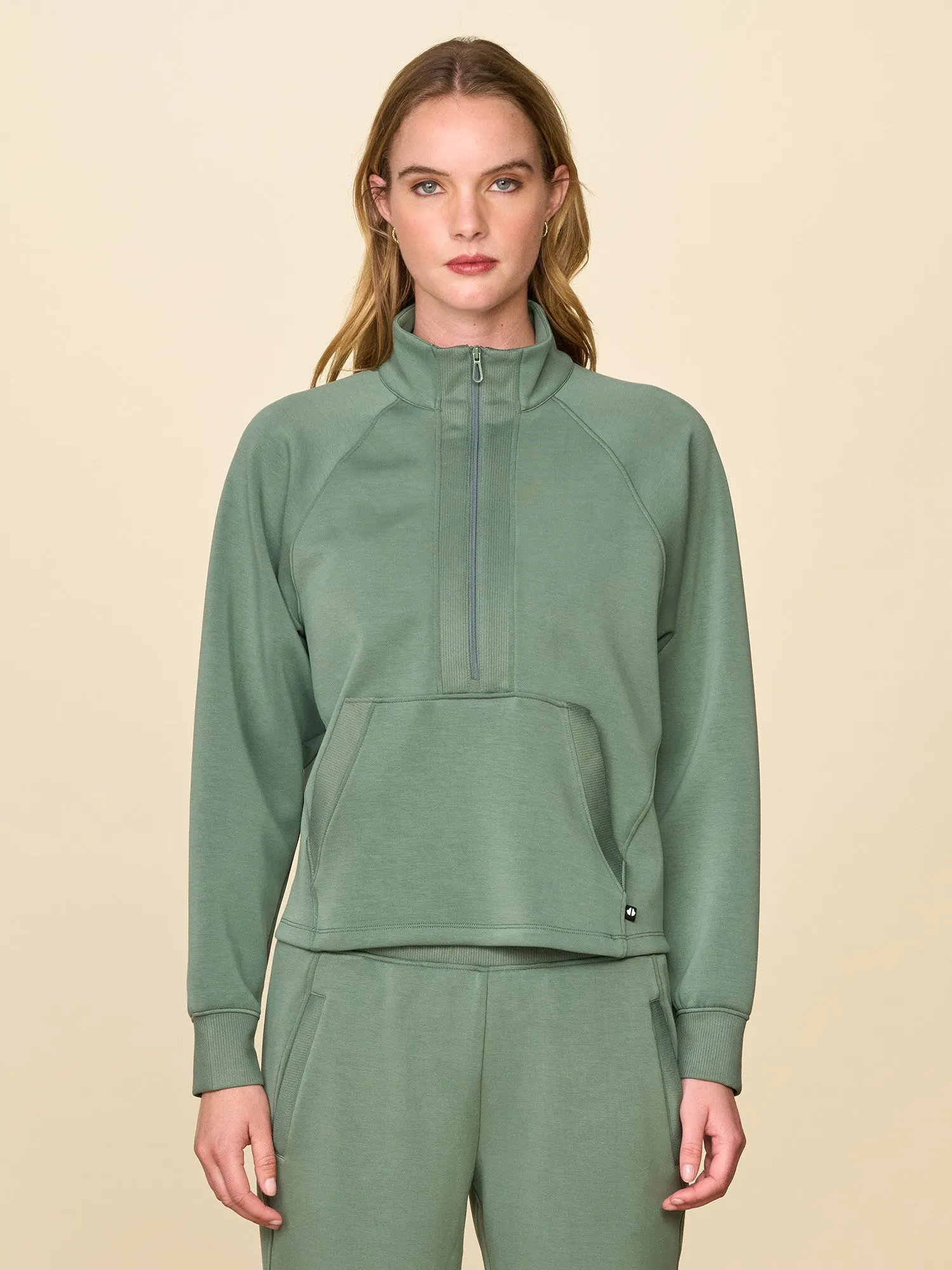 Ultraluxe Rib Mix 1/2 Zip sold by Thrive Societe
