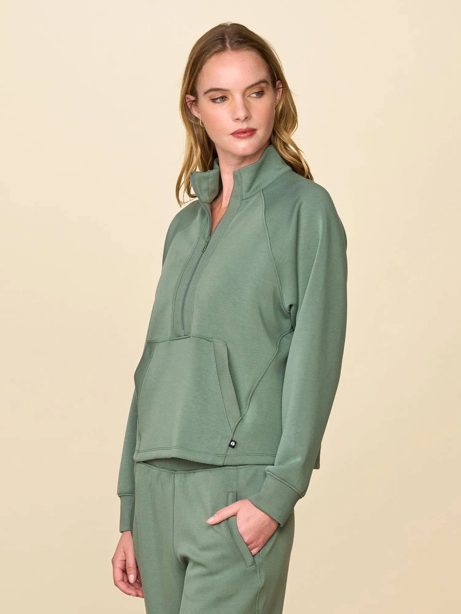 Ultraluxe Rib Mix 1/2 Zip sold by Thrive Societe product image thumbnail 2