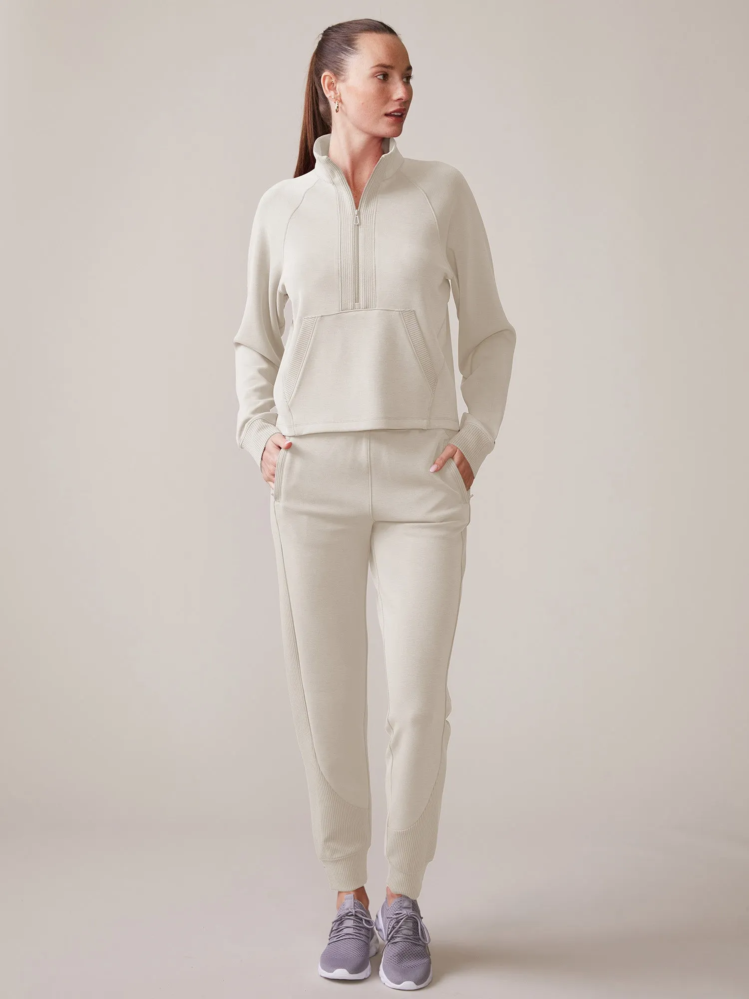 Ultraluxe Rib Mix 1/2 Zip sold by Thrive Societe product image thumbnail 4