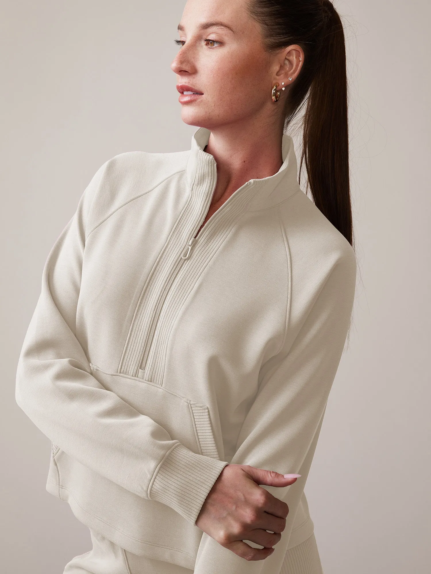 Ultraluxe Rib Mix 1/2 Zip sold by Thrive Societe product image thumbnail 3